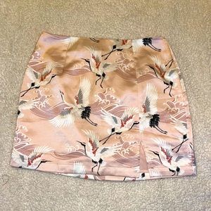 Light Pink pattern mini skirt